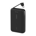 Belkin BoostCharge 10.000 mAh Powerbank med Integrert USB-C Kabel Svart