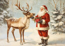 Pictufy Santa and Reindeer Plakat Plakat / 30x40cm
