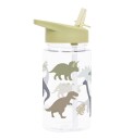 A Little Lovely Company Drikkeflaske Dinosaurer med Sugerør 450 ml Multifarget