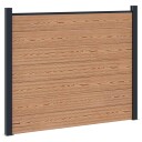 vidaXL Gjerdeplate WPC og Aluminium Brun