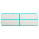 vidaXL Oppblåsbar gymnastikkmatte med pumpe 400x100x15 cm PVC grønn