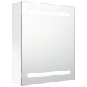 vidaXL LED-speilskap til bad blank hvit 50x14x60 cm