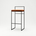 Department Barstol med Ryggstøtte 90 cm Sort / Copper Glow Fløyel