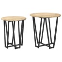 Sidebord 2 stk Sonoma Eik Laget av Tre og Metall