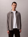 Calvin Klein Ls Solid Silk Wool Easy Shirt - Grey - S