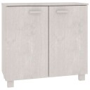 vidaXL Skjenk HAMAR hvit 85x35x80 cm heltre furu