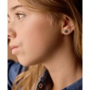 Blomdahl Golden Titanium Pendant Pearl Curved 10 mm White