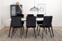 Venture Home Jimmy Spisegruppe 195 cm Rektangulær med 6 Windu Lyx Stoler Sort