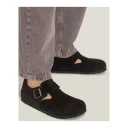 London Suede Leather Narrow Black