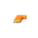 TetherPro USB 3.0 A til Micro B Vinklet 4,6 m Orange USB kabel