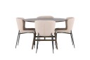 Kaseidon Spisegruppe 100 cm Rund med 4 Modesto Stoler   Beige