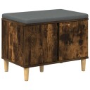 vidaXL Gangbenk Røkt Eik 60 x 38 x 46 cm Konstruert treverk og stoff