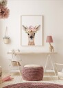Floral Baby Deer Plakat Plakat / 40x50cm