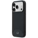 Mercedes-etui i skinn med treimitasjon og Curve MagSafe til iPhone 17 Pro – svart