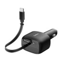 Belkin 75W USB-C 2-Port Billader med Uttrekkbar Kabel Sort