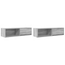 TV benker 2 stk grå sonoma 100x31x25,5 cm konstruert tre