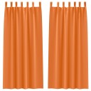  Gardiner med gardiner 2 pcs Lys oransje Polyester