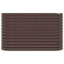 vidaXL Plantekasse pulverlakkert stål 114x40x68 cm brun