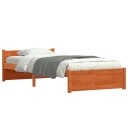  Sengestamme med hodegjerde Voksbrun 90 x 190 cm Heltre furu
