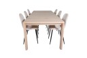 Venture Home Slider Matgruppe Forlengningsbar 170 cm Rektangulær med 6 Polar stoler Beige
