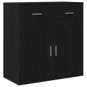  Serviesskap med skuff Svart eik 79 x 38 x 80 cm Konstruert tre