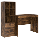  Skrivebord med lagring 2 pcs Røkt eik 100 x 50 x 76 cm