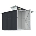 vidaXL Hageskur antrasitt 270x130x208,5 cm galvanisert stål