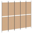 vidaXL 5-panel romdeler Beige 250 x 220 cm Stoff
