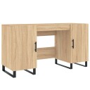vidaXL Skrivebord sonoma eik 140x50x75 cm konstruert tre