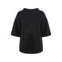 Marygrace Top Black XL Teddy knit SS wool sweater