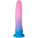 baseks Graduert Glitter Stor Blå Dildo 22,5 cm   - Blå