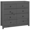 vidaXL Sideskap grå 100x40x90 cm heltre furu