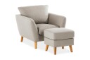 Scandi Days Trend Sofagruppe Lenestol med Fotskammel Grå|Beige