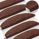  Selvlimende trappematter 15 pcs Brun 80 x 24,5 x 3,5 cm