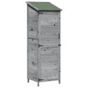vidaXL Hagehus med tak Grå 59,5 x 56 x 176,5 cm Massiv Furu Tre