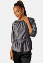 Happy Holly Perline puff sleeve top Silver 40/42
