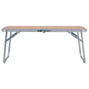 Sammenleggbart campingbord brun aluminium 60x40 cm