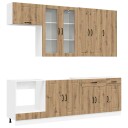 vidaXL Kjøkken enhet LUCCA 8 pcs Artisan eik Konstruert tre