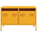  TV-benk sennepsgul 68x39x43,5 cm kaldvalset stål 8721102929922