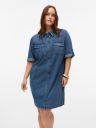 Vero Moda Curve Jennie Short Sleeve Short Denim Dress Denim 48