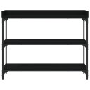  Konsollbord med hyller svart 100x30x80 cm 8721012195899