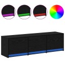  TV skap med skuff Svart eik 140 x 34 x 40 cm Konstruert tre