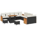 vidaXL Hagesofa Set 13 stk. 13-Antall seter Svart og krem