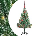  Kunstig Julesekk Snø Flocket med LED Lys Grønn og hvit 120 cm