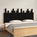 vidaXL Veggmontert sengegavl svart 166x3x80 cm heltre furu