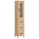vidaXL Highboard sonoma eik 34,5x34x180 cm konstruert tre 8720845486662