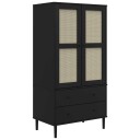 vidaXL Garderobe SENJA rotting utseende svart 90x55x175 cm heltre furu