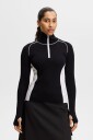 J. Lindeberg Valley Knitted Rib Quarter Zip   Black   M