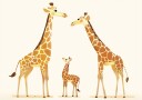 Giraffe Family Trio In Warm Tones Plakat Plakat / 70x100cm