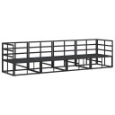 Hagesofa Set med pute med pute 4 pcs Svart 283 x 71.5 x 71 cm Aluminium